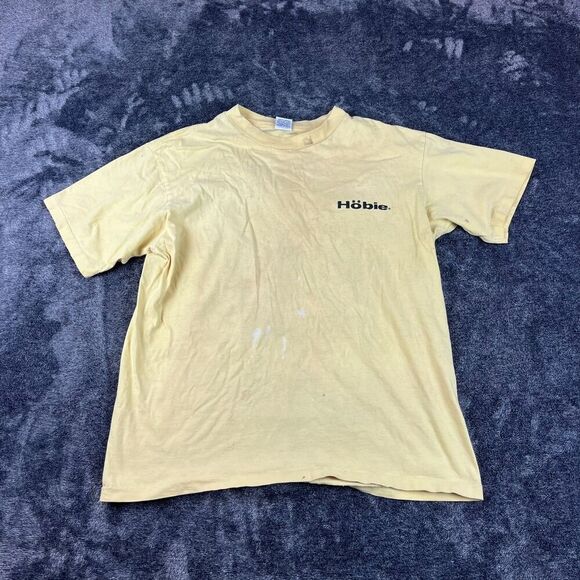 Vtg Hobie 1989 Single Stitch T-Shirt Cycling Surf Men's XL Made In USA Yellow - Picture 4 of 16